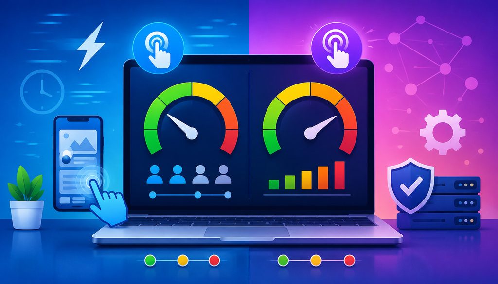 FID vs. INP Core Web Vitals performance comparison illustration